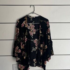 Promesa Black Floral Cardigan